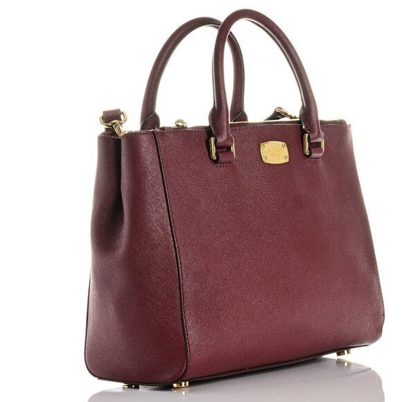 Michael Kors Kellen Medium Burgundy /Merlot Handbag - Picture 2 of 11